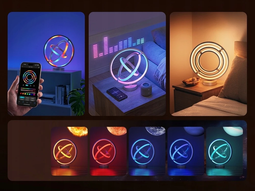 Lampka na Biurko Biurkowa Nocna do Sypialni LED RGB IC Smart Wifi APP Lepro