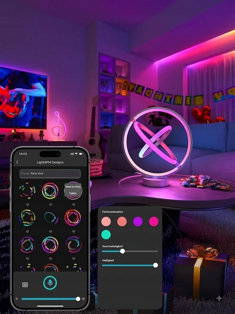 Lampka na Biurko Biurkowa Nocna do Sypialni LED RGB IC Smart Wifi APP Lepro