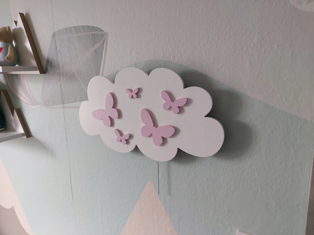 Moliland Lampka nocna chmurka su imieniem dziecka LED na baterie pokój dziecka dzieci