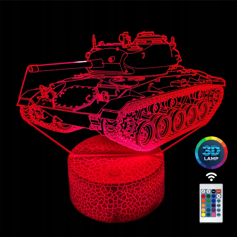 Lampka nocna Czołg 3D LAMP LED