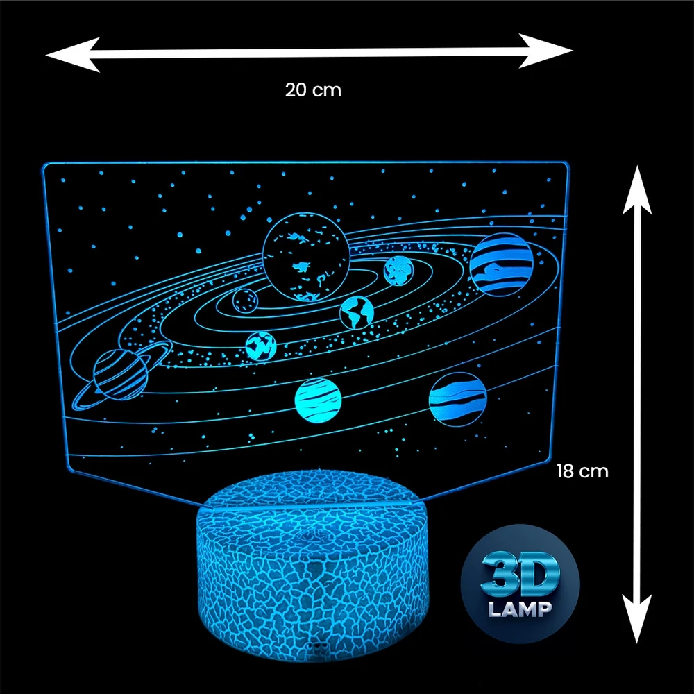 Lampka nocna Galaktyka układ słoneczny planety 3D LAMP LED