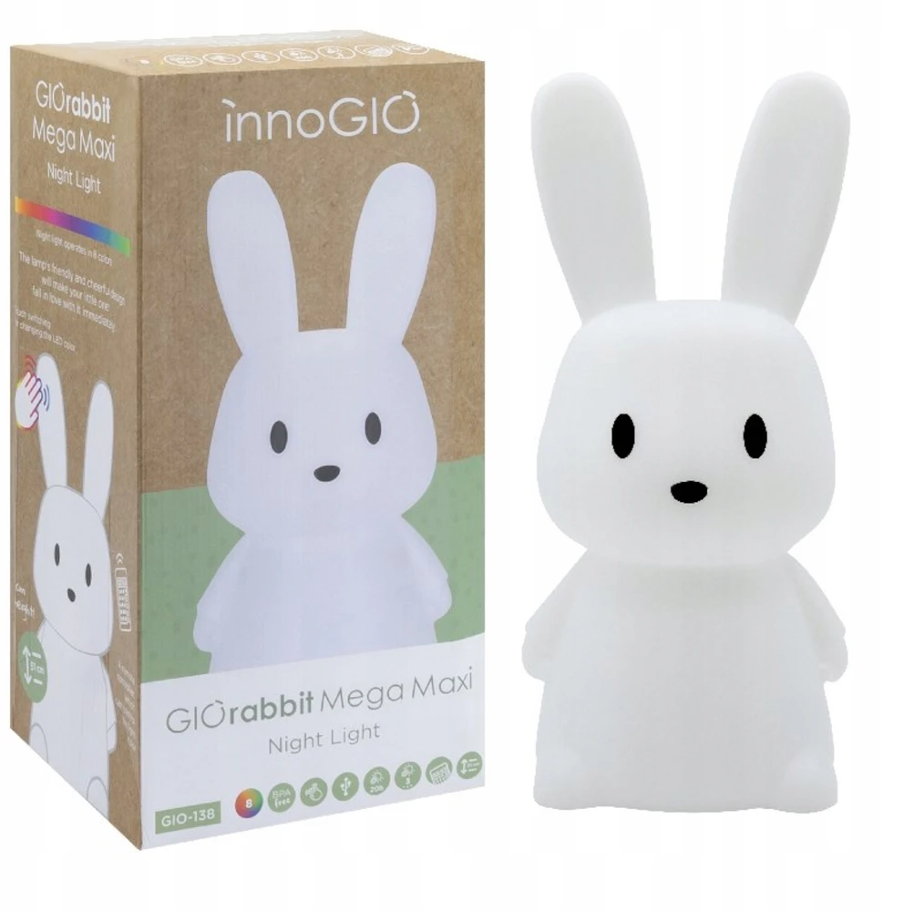 InnoGiO naktinė lempa triušis GIOrabbit Mega GIO-138