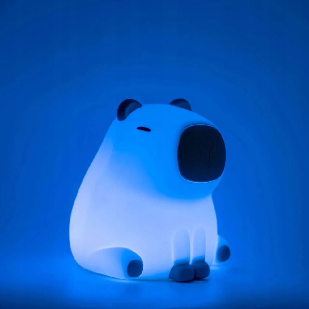 Lampka nocna Goldlux Kapibara ruda silikonowa su akumulatorem LED RGB