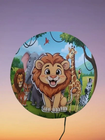 Bez Marki Lampka nocna LEW SAFARI 3D pilot opcja