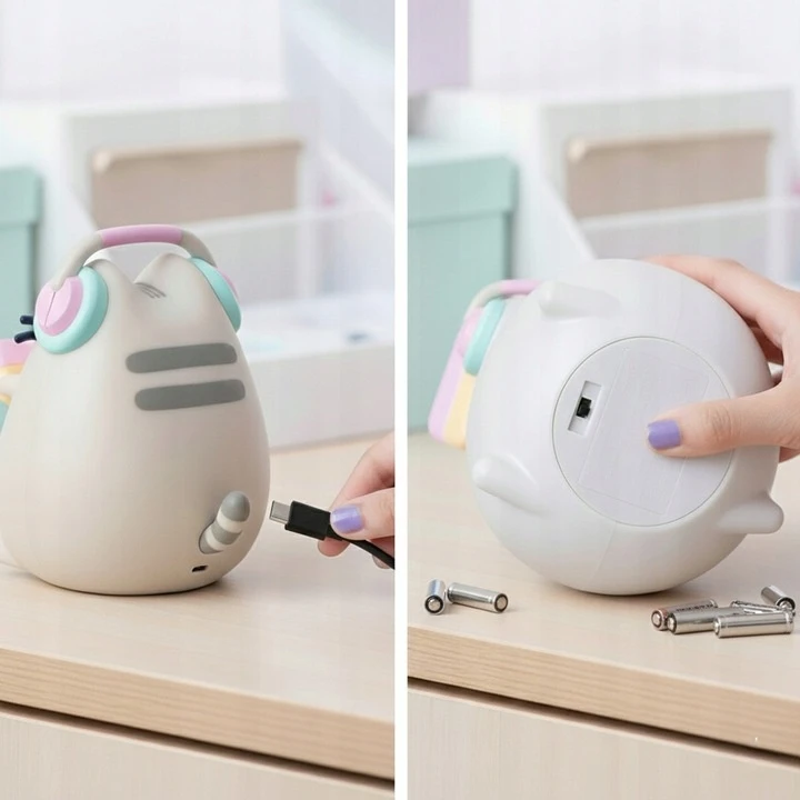 Lampka Nocna PUSHEEN CAT dla Dziecka LED na Baterie USB Prezent ORYGINALNA