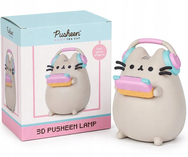 Lampka Nocna PUSHEEN CAT dla Dziecka LED na Baterie USB Prezent ORYGINALNA