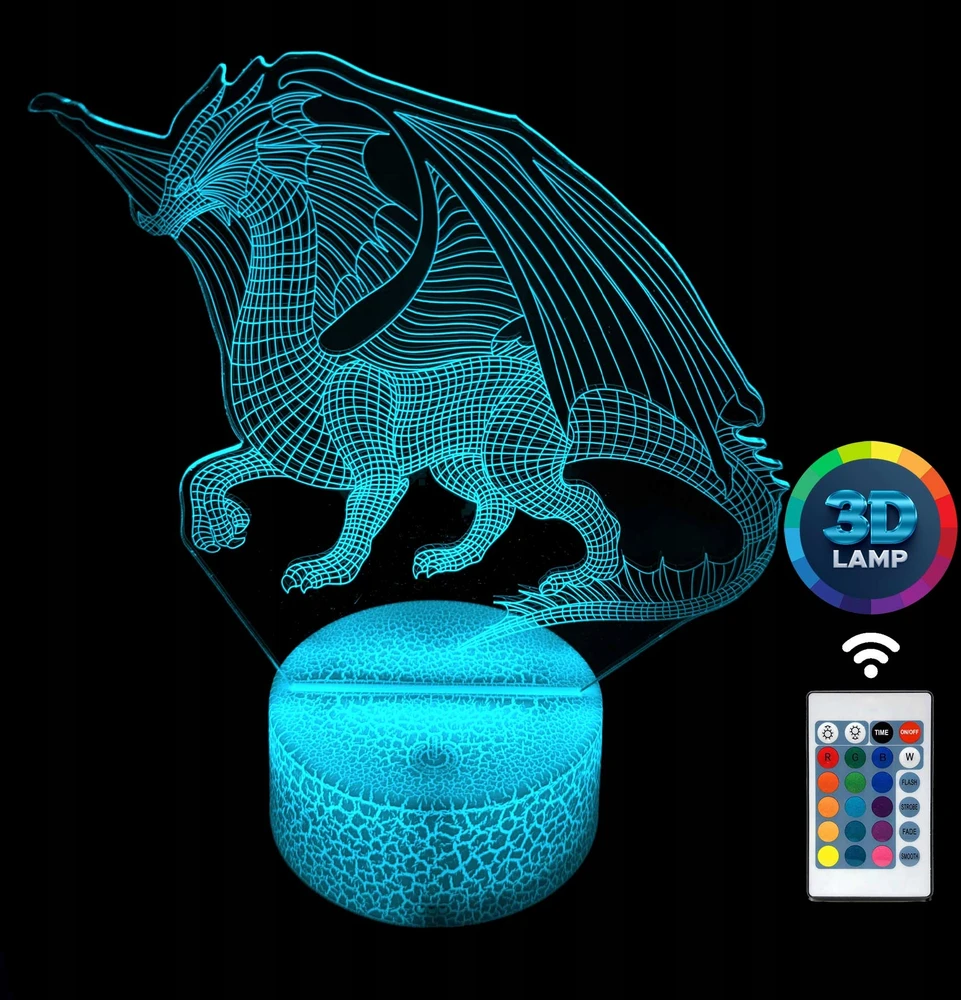 Lampka nocna Smok 3D LAMP LED
