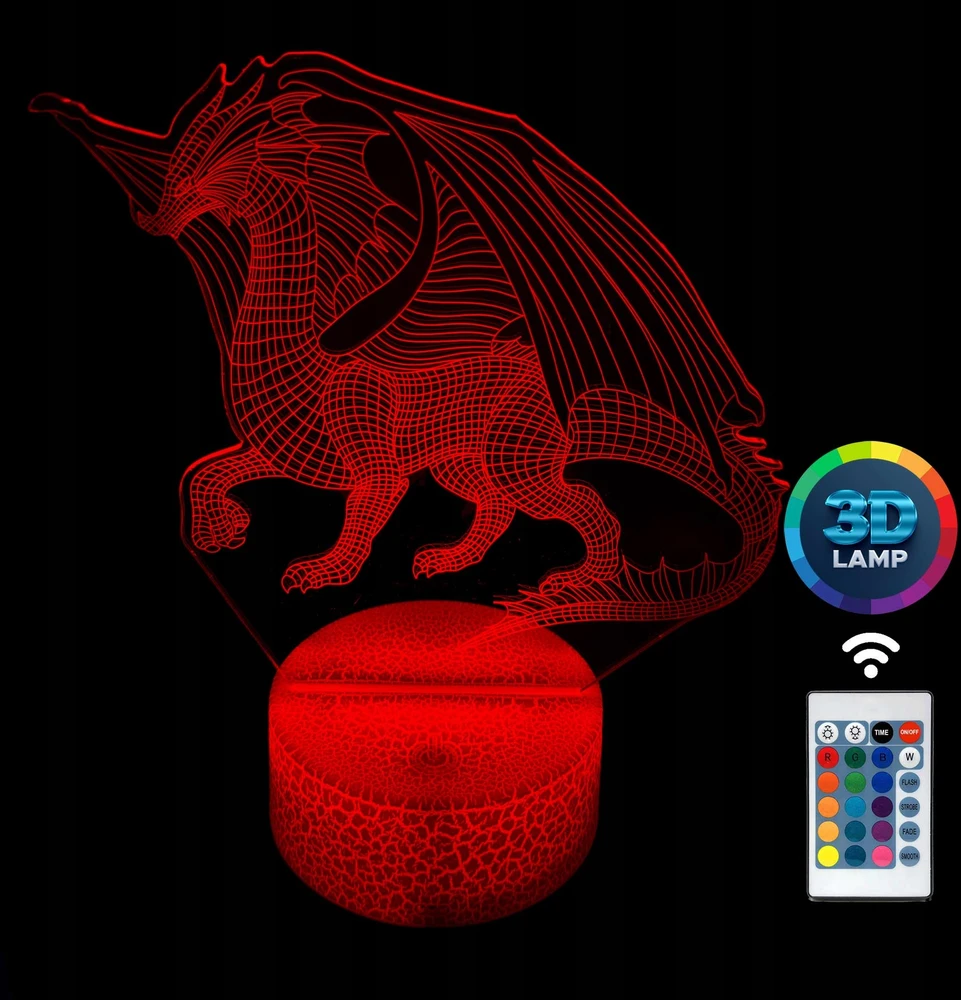 Lampka nocna Smok 3D LAMP LED
