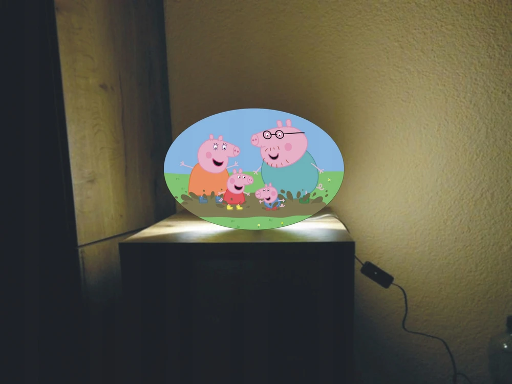 Lampka ścienna ŚWINKA PEPPA rodzina pilot opcja