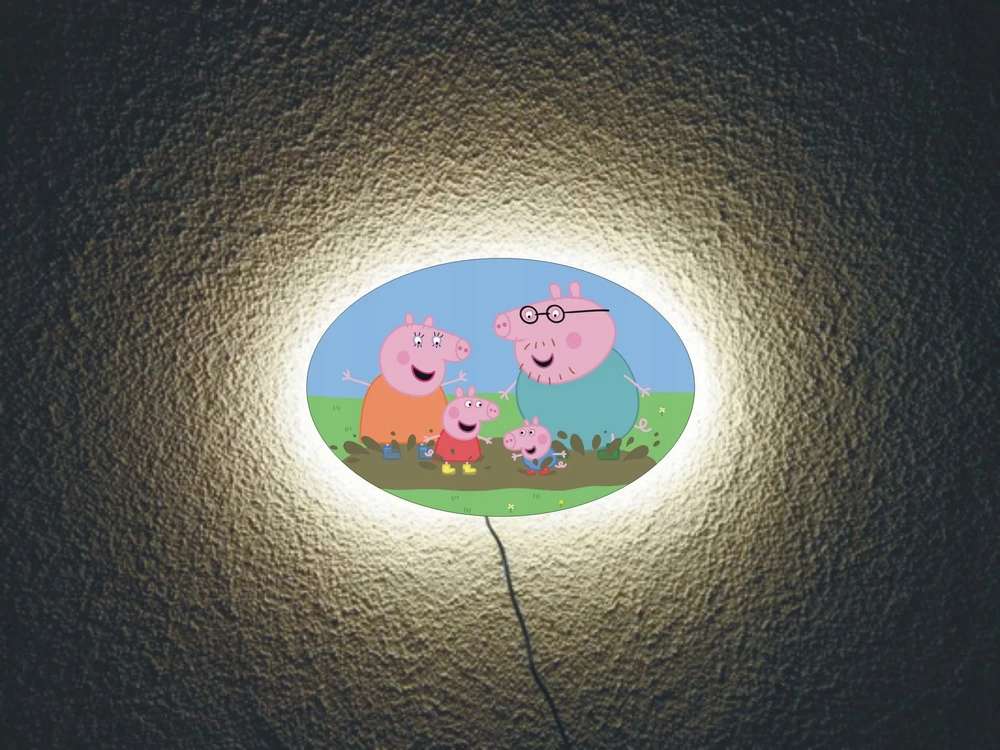 Lampka ścienna ŚWINKA PEPPA rodzina pilot opcja