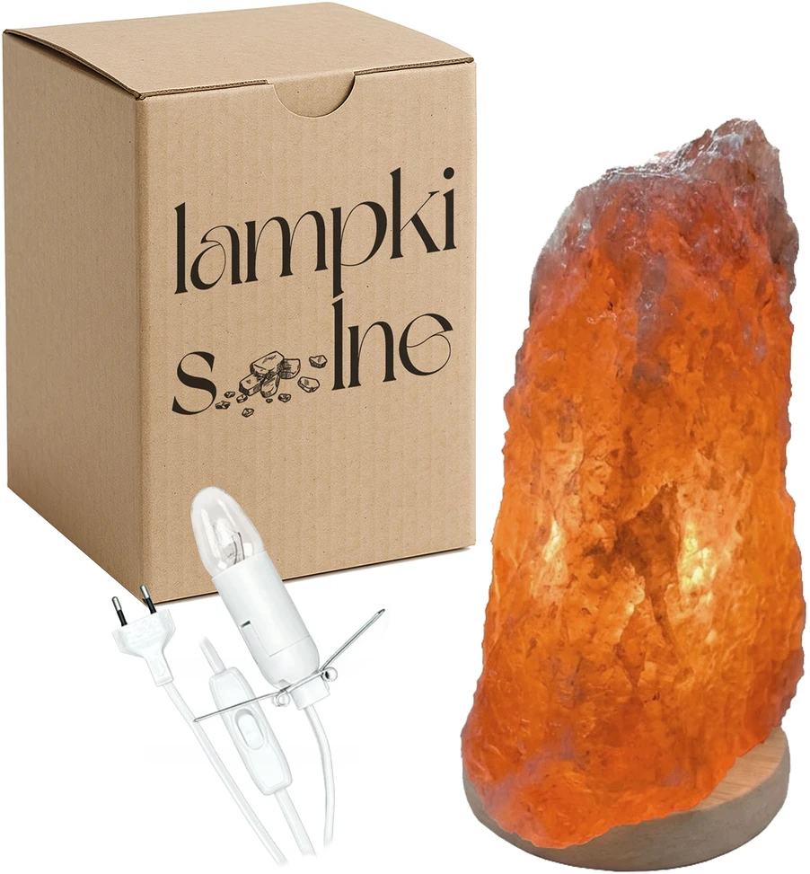 lampki solne Druskinė lempa 7-9kg, natūrali, su buko medienos pagrindu