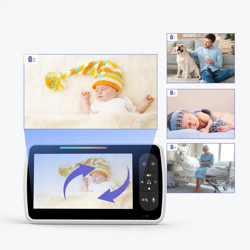 Landmed Elektroninis kūdikių monitorius su Live HD CAMERA VOX naktiniu režimu 355° PASUKIMAS
