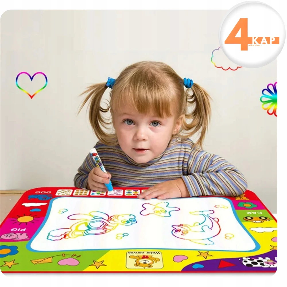 Landtoys Didelis vandens kilimėlis piešimui ir tapybai vandeniu vaikams XXL Priedai +2 žymekliai