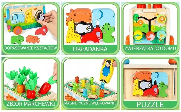 Landtoys MONTESSORI BLOKŲ RŪKIUOJAS PAGAUKITE KIRMŲ AUTOMOBILIŲ MORKŲ IR KIRMŲ DĖLĖLĖS
