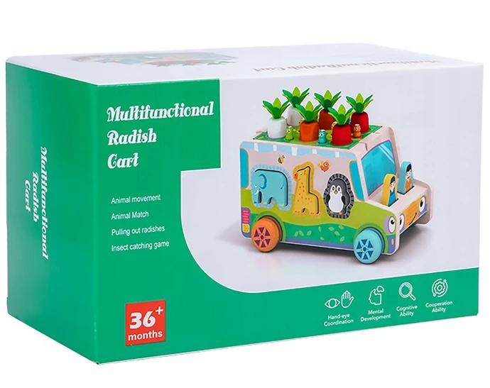 Landtoys MONTESSORI BLOKŲ RŪKIUOJAS PAGAUKITE KIRMŲ AUTOMOBILIŲ MORKŲ IR KIRMŲ DĖLĖLĖS