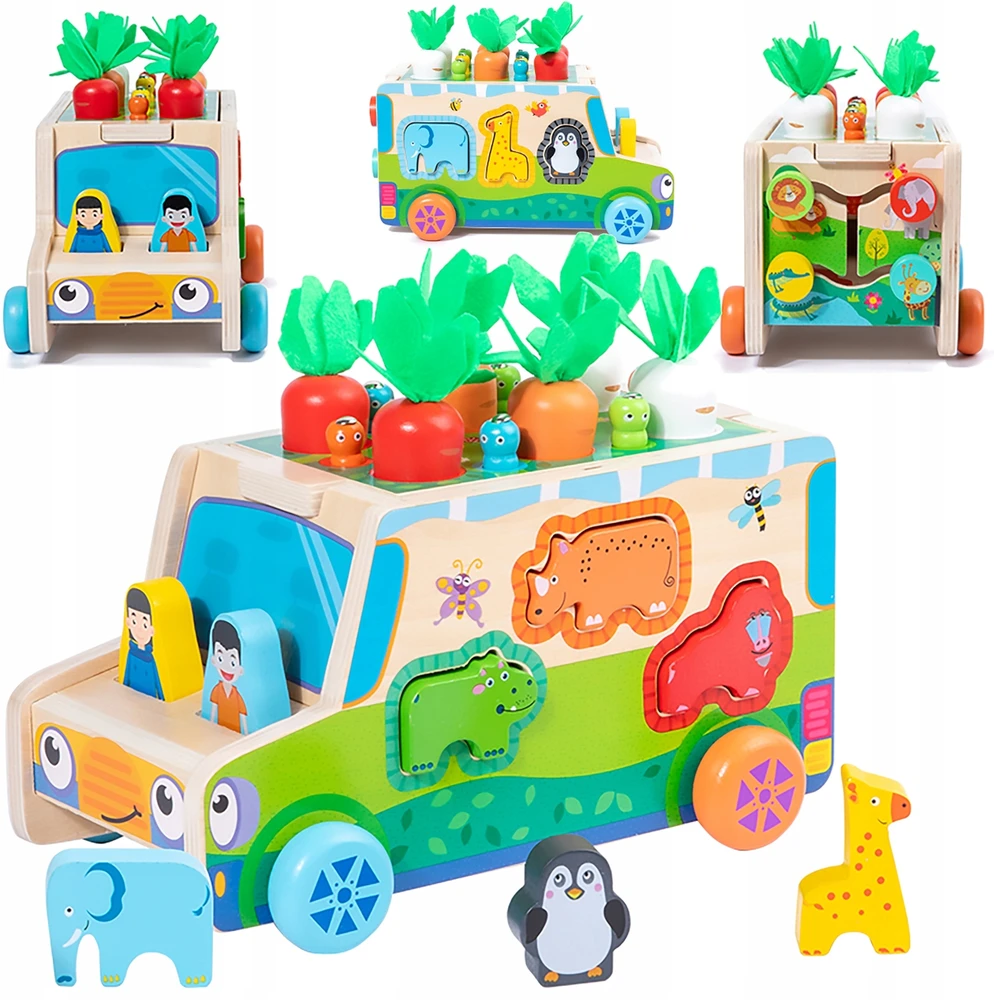 Landtoys MONTESSORI BLOKŲ RŪKIUOJAS PAGAUKITE KIRMŲ AUTOMOBILIŲ MORKŲ IR KIRMŲ DĖLĖLĖS