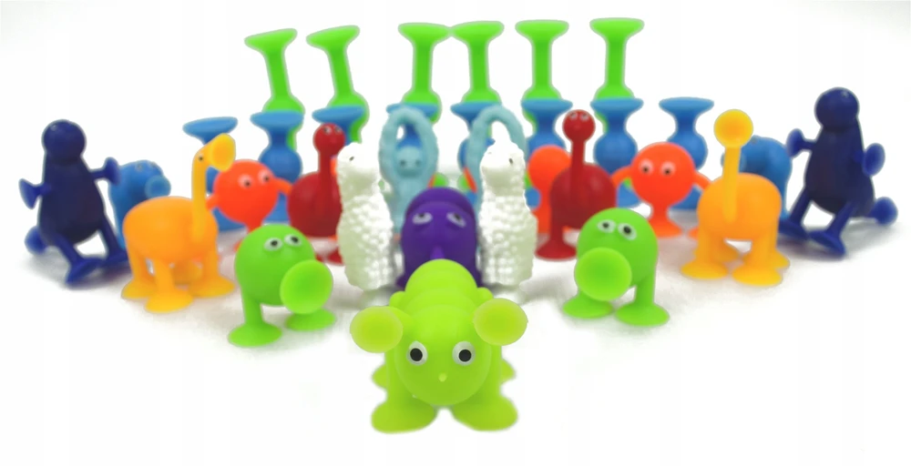Landtoys SILIKONINIAI SIURBUČIAI SQUIGZ KONSTRUKCINIAI BLOKAI