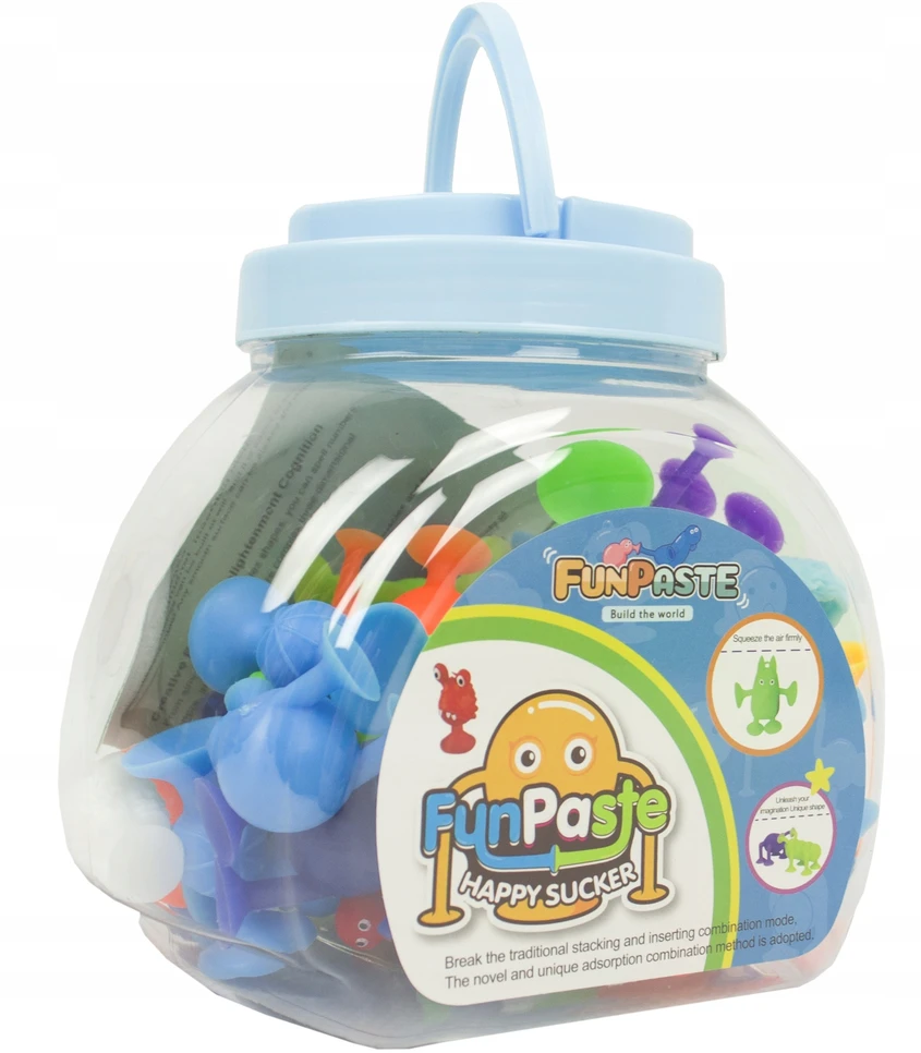 Landtoys SILIKONINIAI SIURBUČIAI SQUIGZ KONSTRUKCINIAI BLOKAI