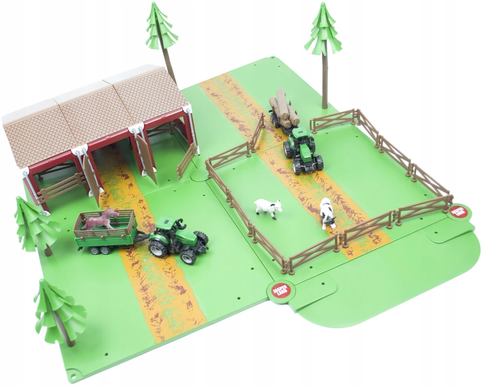 Landtoys ŪKIO DIDŽIAI GYVŪNAI LAUKIA DU TRAKTORIUS SU PRIEKABAIS GYVŪNAIS