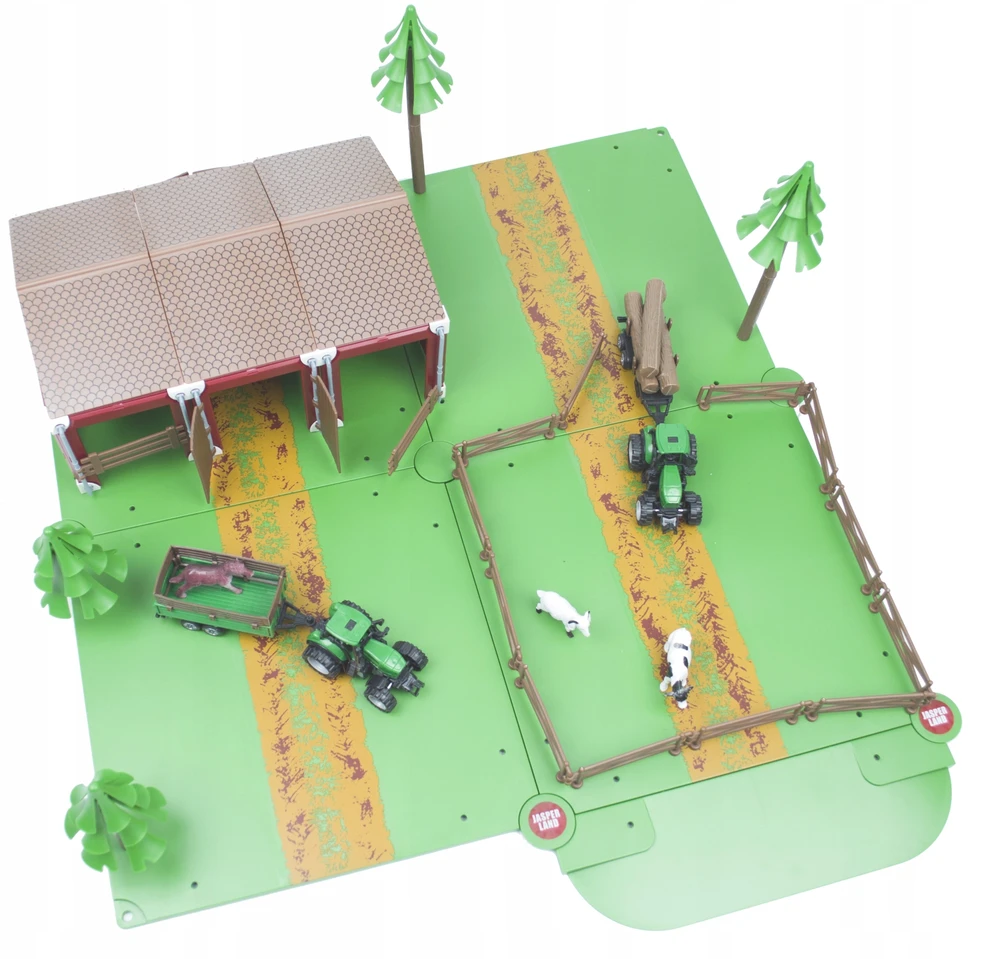 Landtoys ŪKIO DIDŽIAI GYVŪNAI LAUKIA DU TRAKTORIUS SU PRIEKABAIS GYVŪNAIS