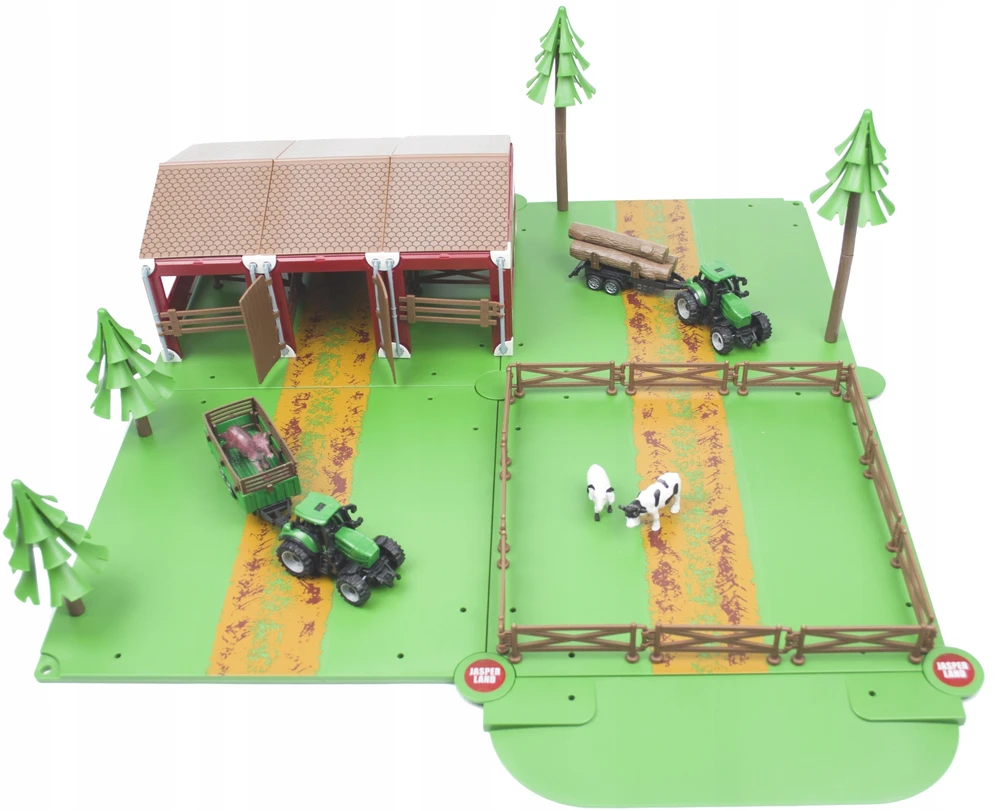 Landtoys ŪKIO DIDŽIAI GYVŪNAI LAUKIA DU TRAKTORIUS SU PRIEKABAIS GYVŪNAIS
