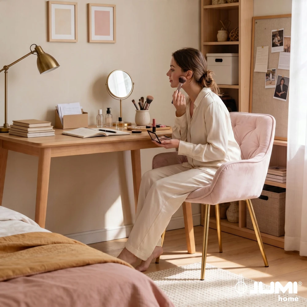 LARGO minkšta kėdė SVETAINEI, aksominė WELUR, rožinė JUMIhome