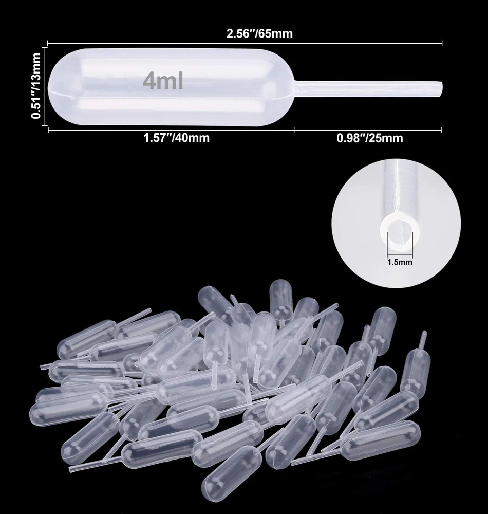 LAŠINĖLIS 4ML 100 Vnt. VIENkartinė plastikinė virtuvės pipetė