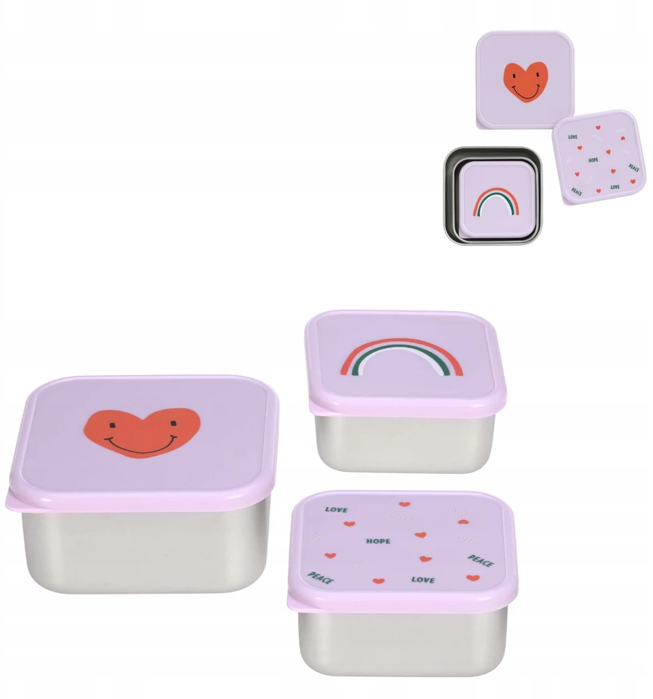 Lassig Happy Rascals Heart 3 vnt.. violetinė