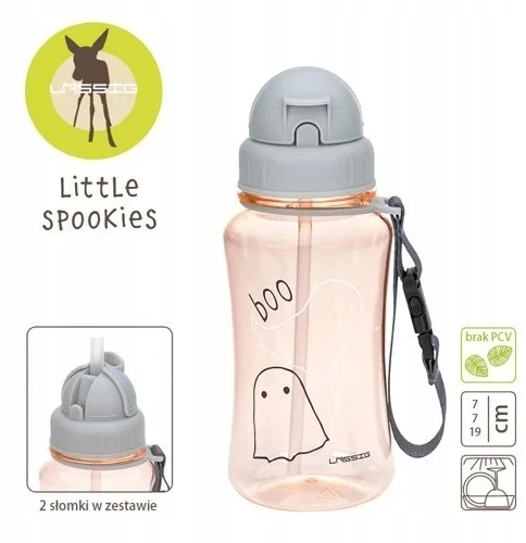 Lassig Little Spookies bidonas su papildomu šiaudeliu - Persikas