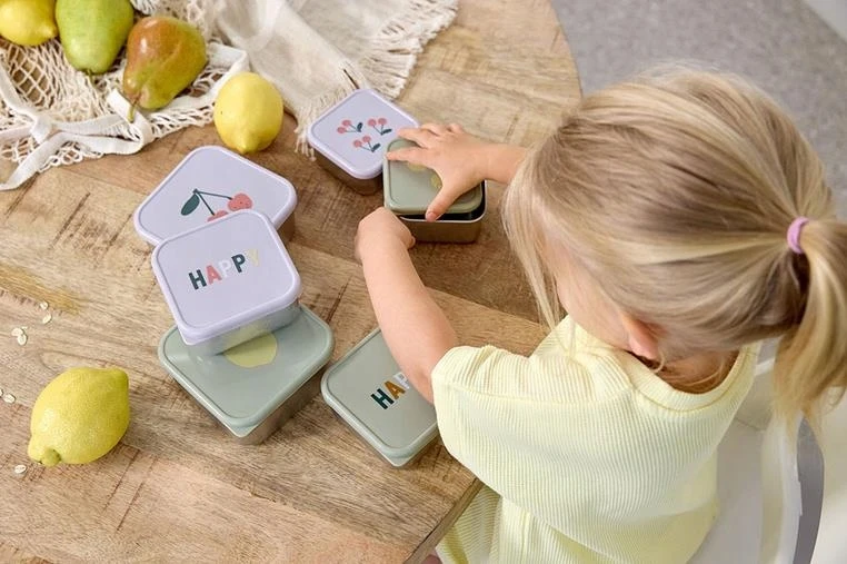 Lassig maisto dėžutės, 3 vnt., nerūdijantis plienas, Happy Fruits
