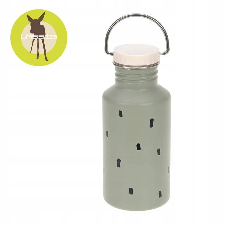 Lassig Nerūdijančio plieno butelis su užsukamu dangteliu ir snapeliu 500ml Happy Prints