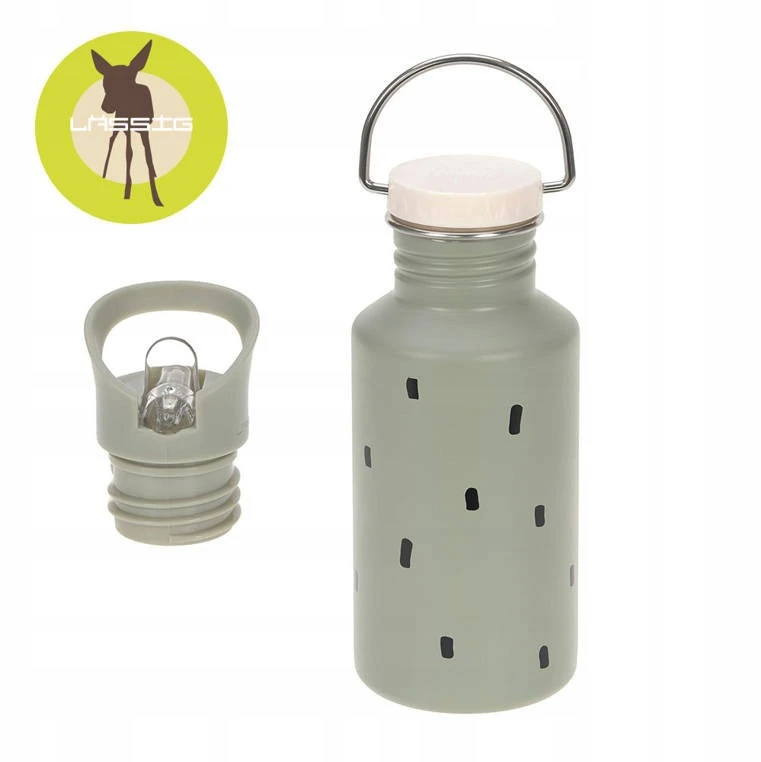 Lassig Nerūdijančio plieno butelis su užsukamu dangteliu ir snapeliu 500ml Happy Prints