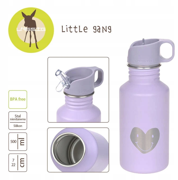 Lassig termobendė Little Gang 500ml, nerūdijančio plieno, su snapeliu