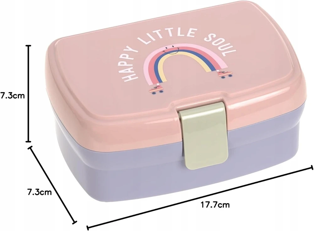 Lassig Tiny Outdoor vaikiškas maisto dėklas su skyreliais vaivorykės