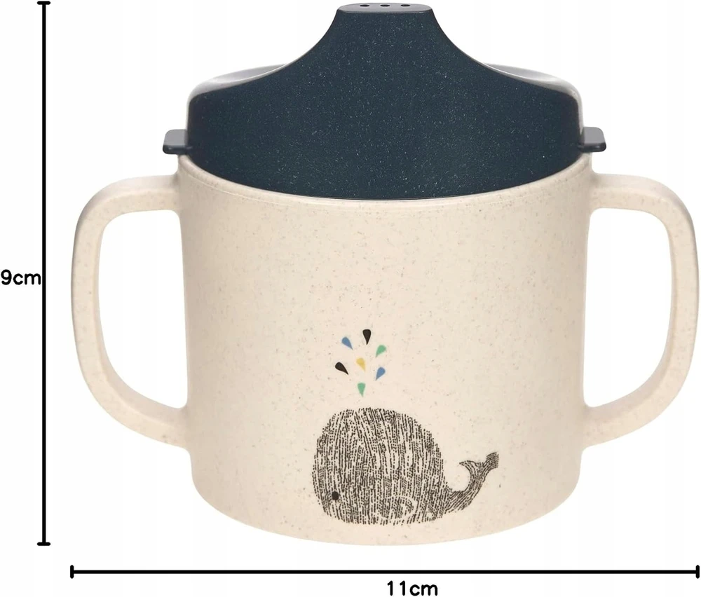 Lassig VAIKŲ GERIMO PUODULIS SU RANKENĖLĖMIS, NUIMAMU DANČIU, 150ml