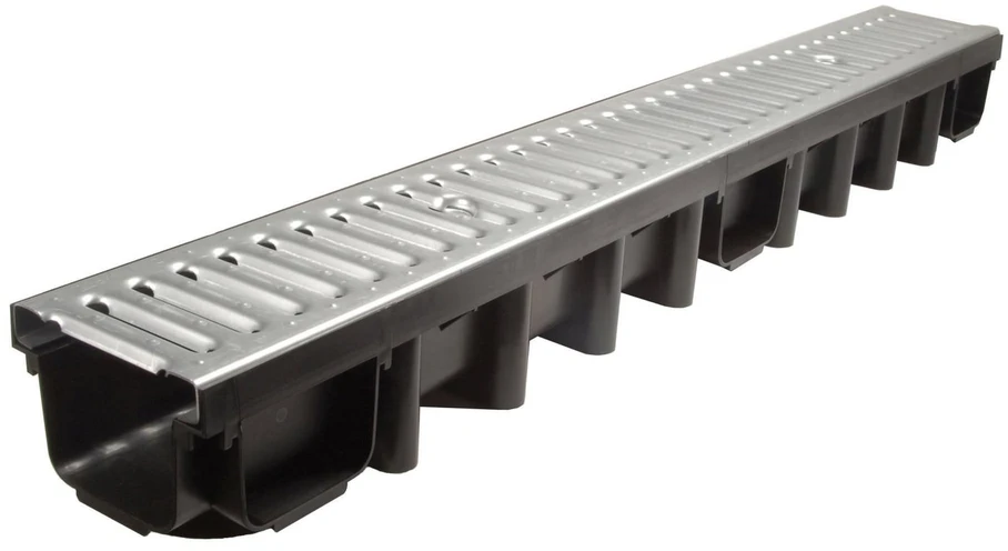 Lauko latakas Aco, Hexaline su cinkuotomis grotelėmis, 100 cm