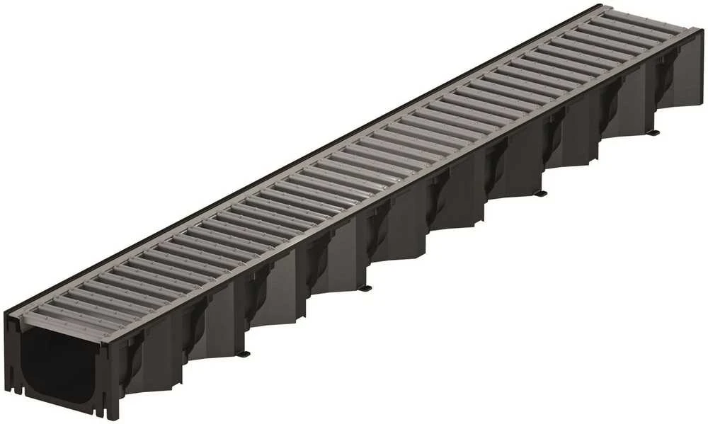Lauko latakas Aco, Hexaline su cinkuotomis grotelėmis, 100 cm