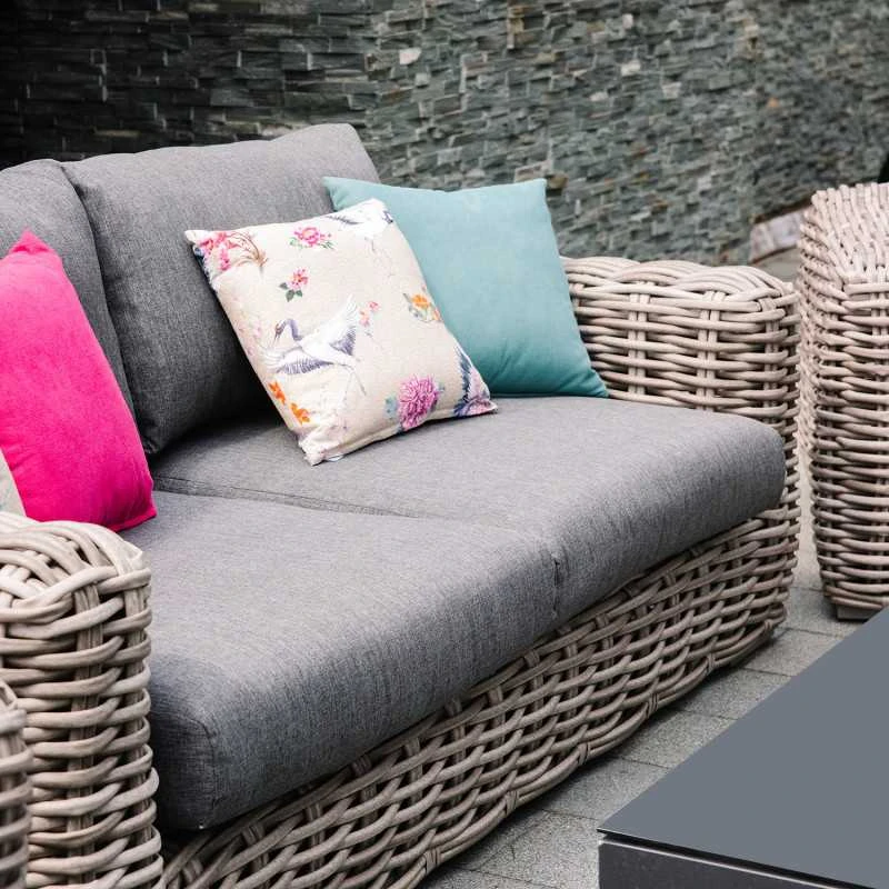 Home4You Lauko baldų komplektas CALISTA stalas, sofa ir 2 kėdės, pilkos spalvos
