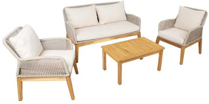 Home4You Lauko baldų komplektas FLORIDA, su sofa ir kėdėm (2 vnt.)