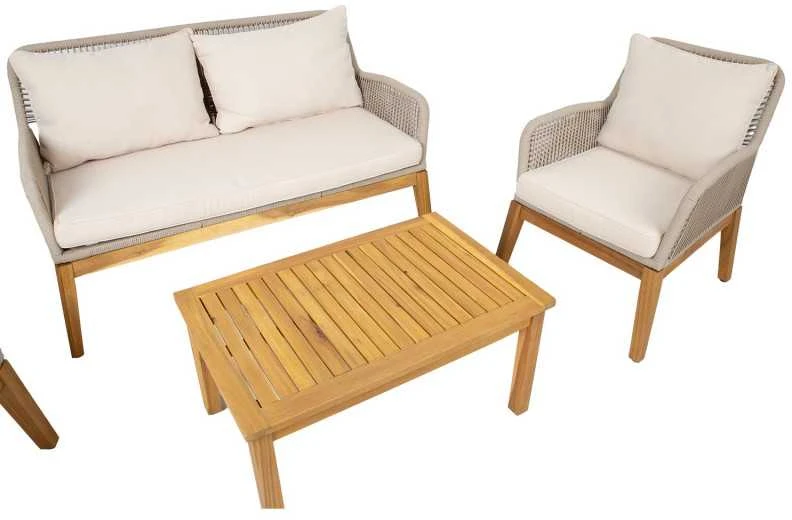 Home4You Lauko baldų komplektas FLORIDA, su sofa ir kėdėm (2 vnt.)