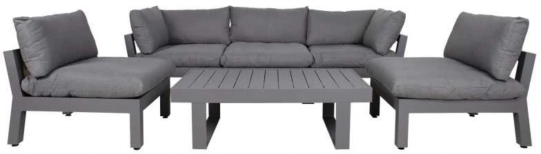 Home4You Lauko baldų komplektas FLUFFY stalas, sofa ir 2 kėdės