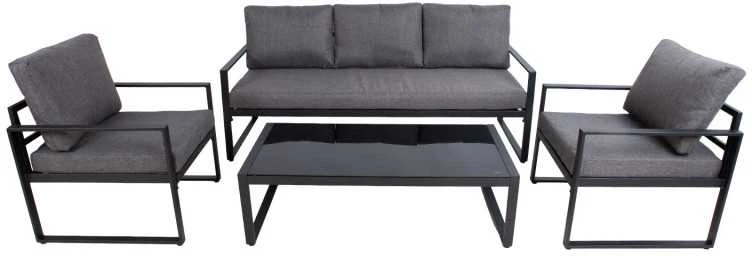 Home4You Lauko baldų komplektas LEIPZIG stalas, sofa, 2 kėdės