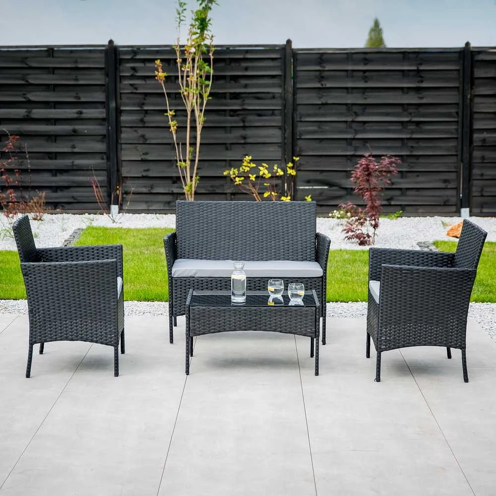 Lauko baldų komplektas PATIO Edwige, juodas