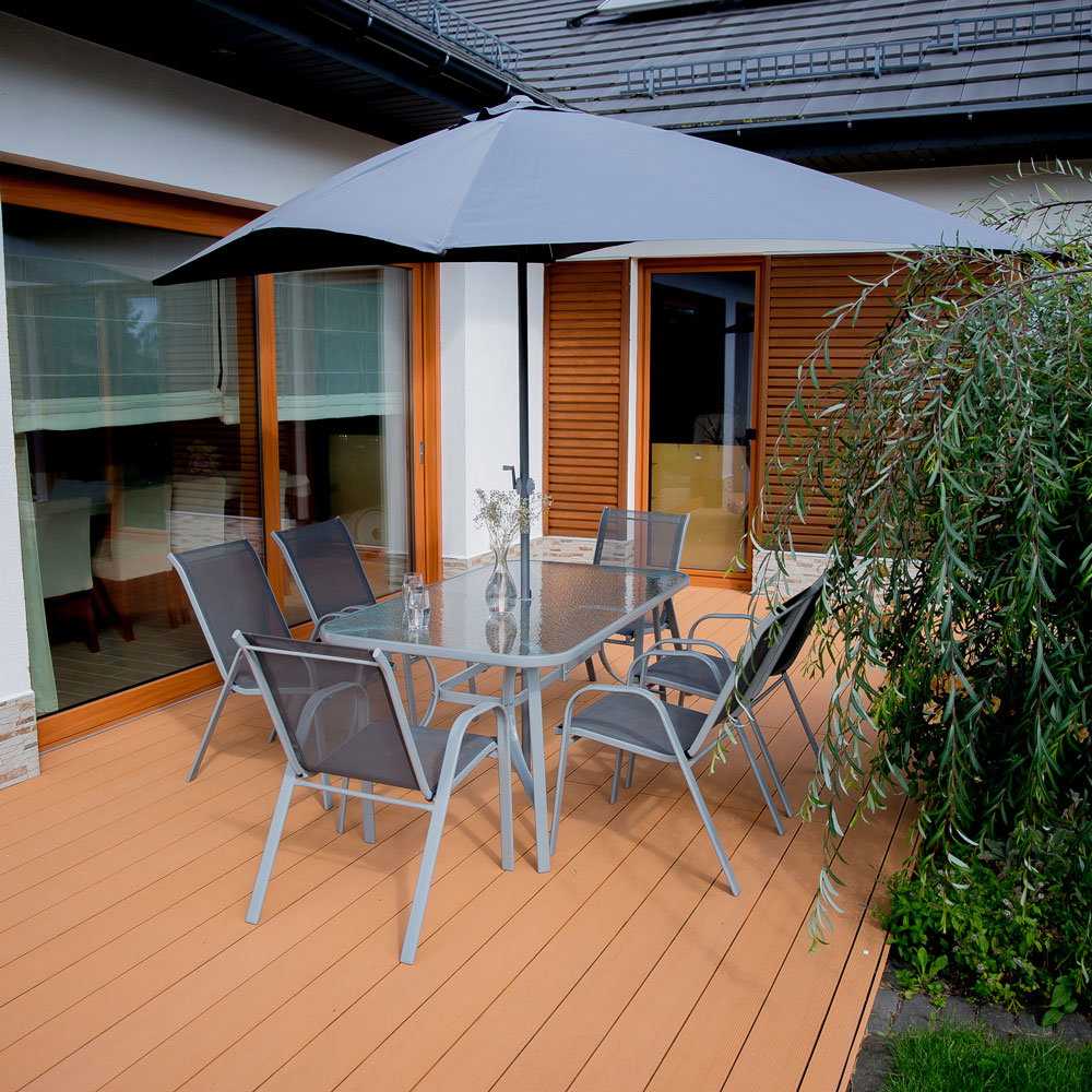 Lauko baldų komplektas PATIO Evora, pilkas
