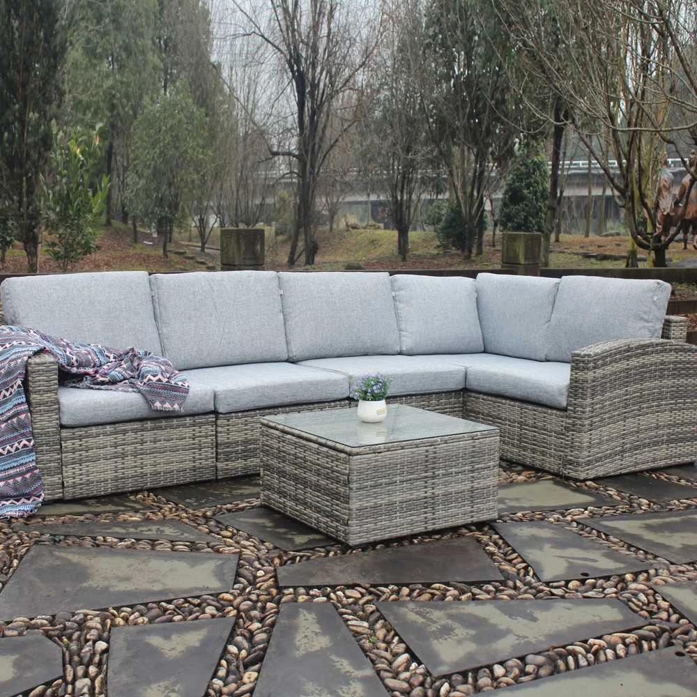 Lauko baldų komplektas PATIO Margot, pilkas/rudas
