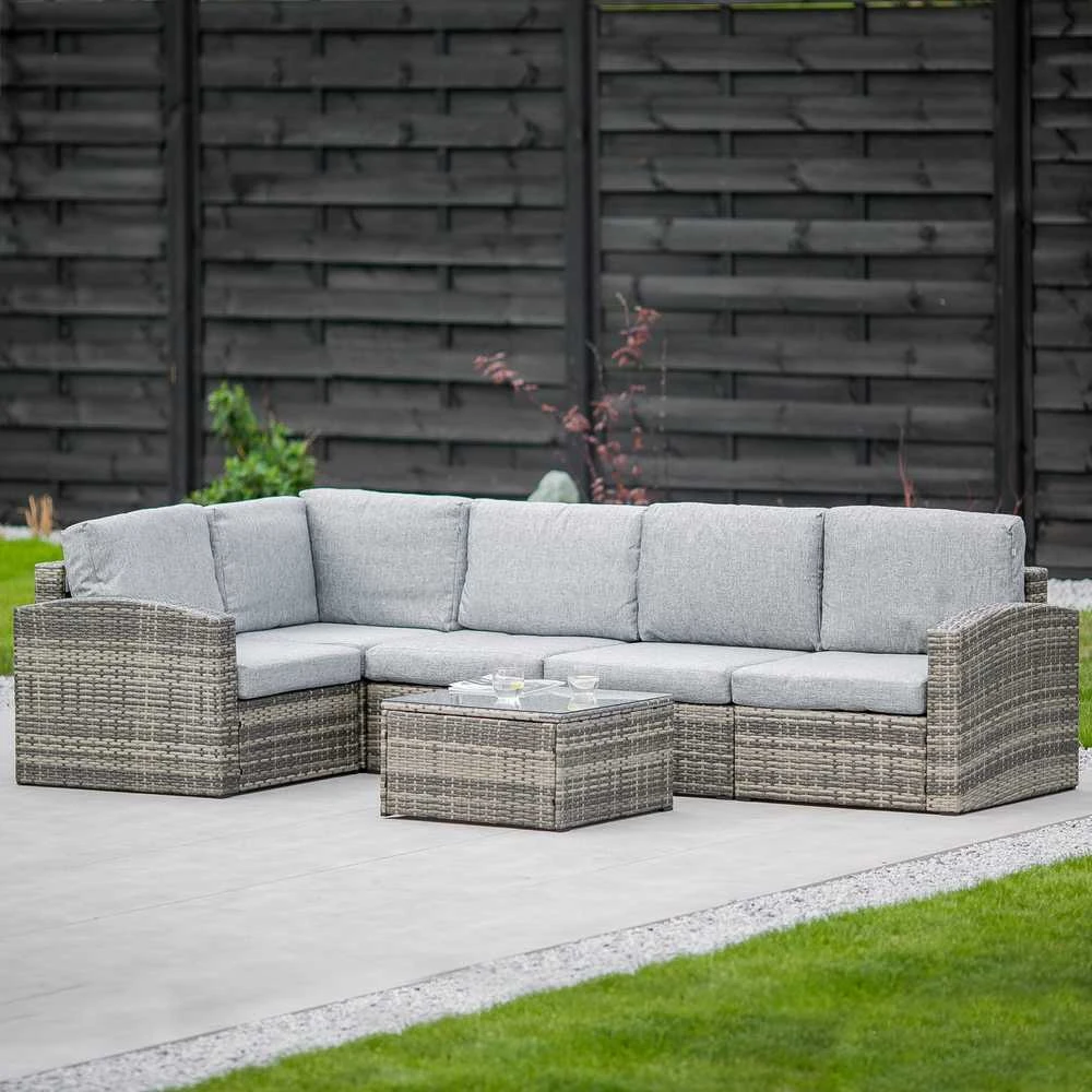 Lauko baldų komplektas PATIO Margot, pilkas/rudas