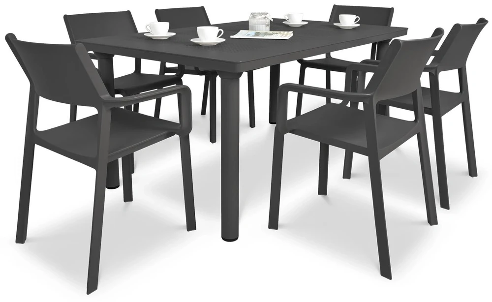 Lauko baldų komplektas TRILL/LIBECCIO 6+1, Antracite