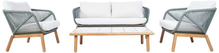 Home4You Lauko baldų komplektas TUXEDO Stalas, sofa ir 2 kėdės