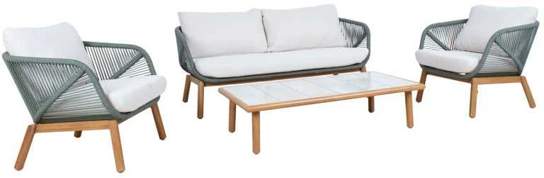 Home4You Lauko baldų komplektas TUXEDO Stalas, sofa ir 2 kėdės