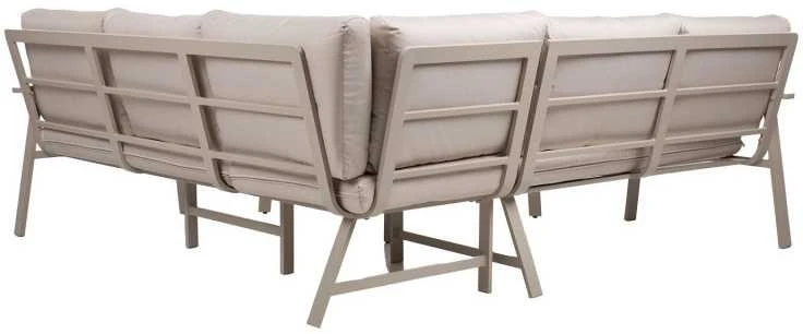 Home4You Lauko baldų komplektas UPLAND Stalas ir kampinė sofa Smėlio